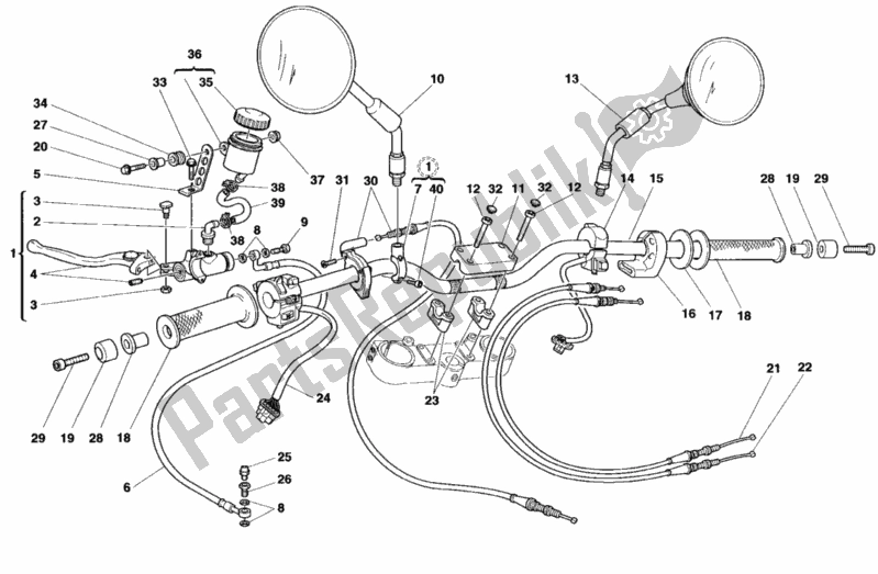 Toutes les pièces pour le Guidon du Ducati Monster 900 S 1998